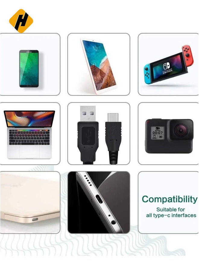 HuHa USB Type C Fast Charging Cable 2M 3A Fast Power Data Deliver Premium Nylon Compatible With Samsung Galaxy S21 S10 S9 S8 S20 Plus A3 A5 Note 20 10 Huawei P30 P20 Lite Mate 20 Pro  - Image 4