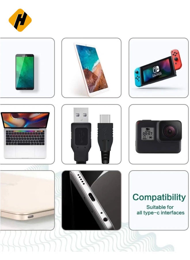 HuHa USB Type C Fast Charging Cable 2M 3A Fast Power Data Deliver Premium Nylon Compatible With Samsung Galaxy S21 S10 S9 S8 S20 Plus A3 A5 Note 20 10 Huawei P30 P20 Lite Mate 20 Pro  - Image 3