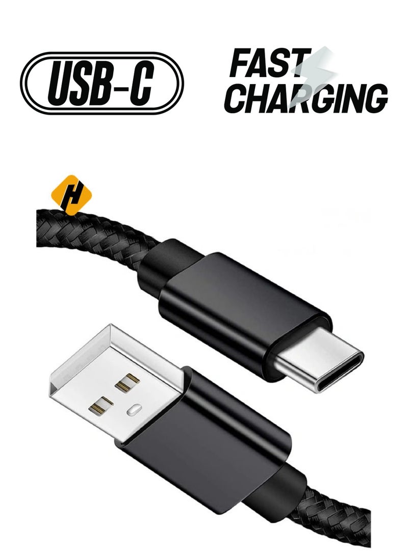 HuHa USB Type C Fast Charging Cable 2M 3A Fast Power Data Deliver Premium Nylon Compatible With Samsung Galaxy S21 S10 S9 S8 S20 Plus A3 A5 Note 20 10 Huawei P30 P20 Lite Mate 20 Pro  - Image 1