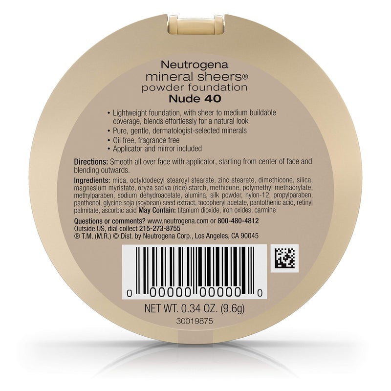 Neutrogena Mineral Sheers Powder Foundation, Nude 40, 0.34 Ounce - Image 2