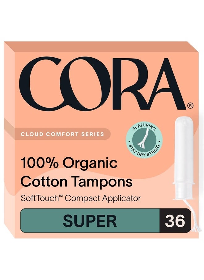 Organic Applicator Tampons | Super Absorbency | 100% Organic Cotton, Unscented, BPA-Free Compact Applicator | Leak Protection, Easy Insertion | Packaging May Vary | 36 Total - pzsku/Z17D6F54D29844BAA8404Z/45/_/1715661288/6dbc2982-f530-418d-8849-749dac432fd8