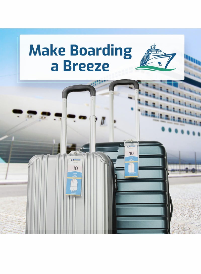 KASTWAVE Cruise Luggage Tag, ID Badge with Zip Seal & Steel Loops for Royal Caribbean & Celebrity Cruise, Clear Cruise Luggage Tags - Image 2