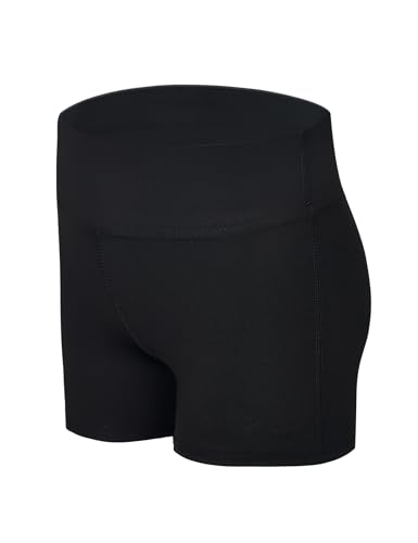 Gnainach Girls Dance Shorts Size 8-9 Years Old Solid Black Cool High Waisted Athletic Volleyball Short for Kids Cheer Ballet Yoga - Image 3
