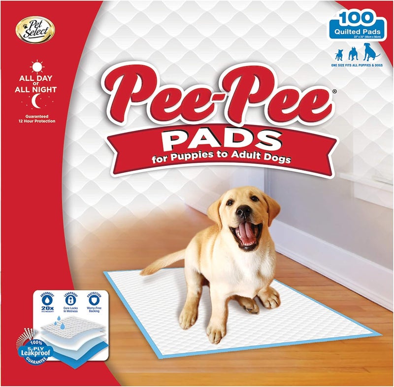 four paws Pet Select Pee Pee Pads for Dogs and Puppies 100 Count Standard: 22" x 22" - Image 1