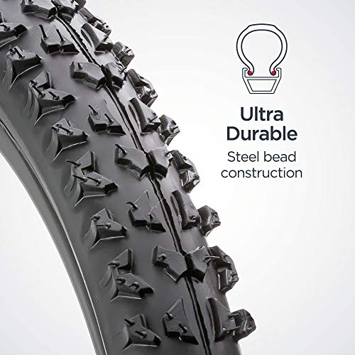 Schwinn Replacement Bike Tire, 20" x 1.95" Mountain Bike Tire, Wide & Blocky Knobs, Steel Bead Construction, Fits Internal Rim Widths 19mm-29mm, PSI Range 35 to 65 - Image 5