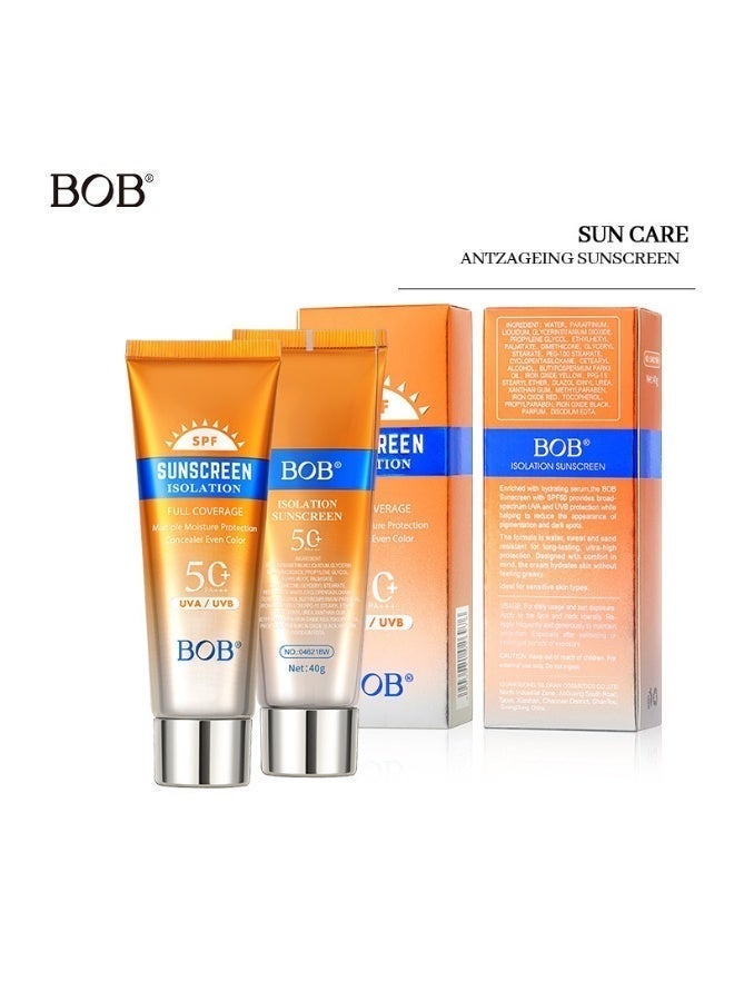 BOB Sunscreen Lotion SPF50+ UV Protection, Moisturizing and Hydrating Sunscreen Milk, Fresh and Non-Greasy in Summer - Image 1