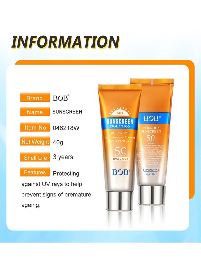 BOB Sunscreen Lotion SPF50+ UV Protection, Moisturizing and Hydrating Sunscreen Milk, Fresh and Non-Greasy in Summer - Image 5