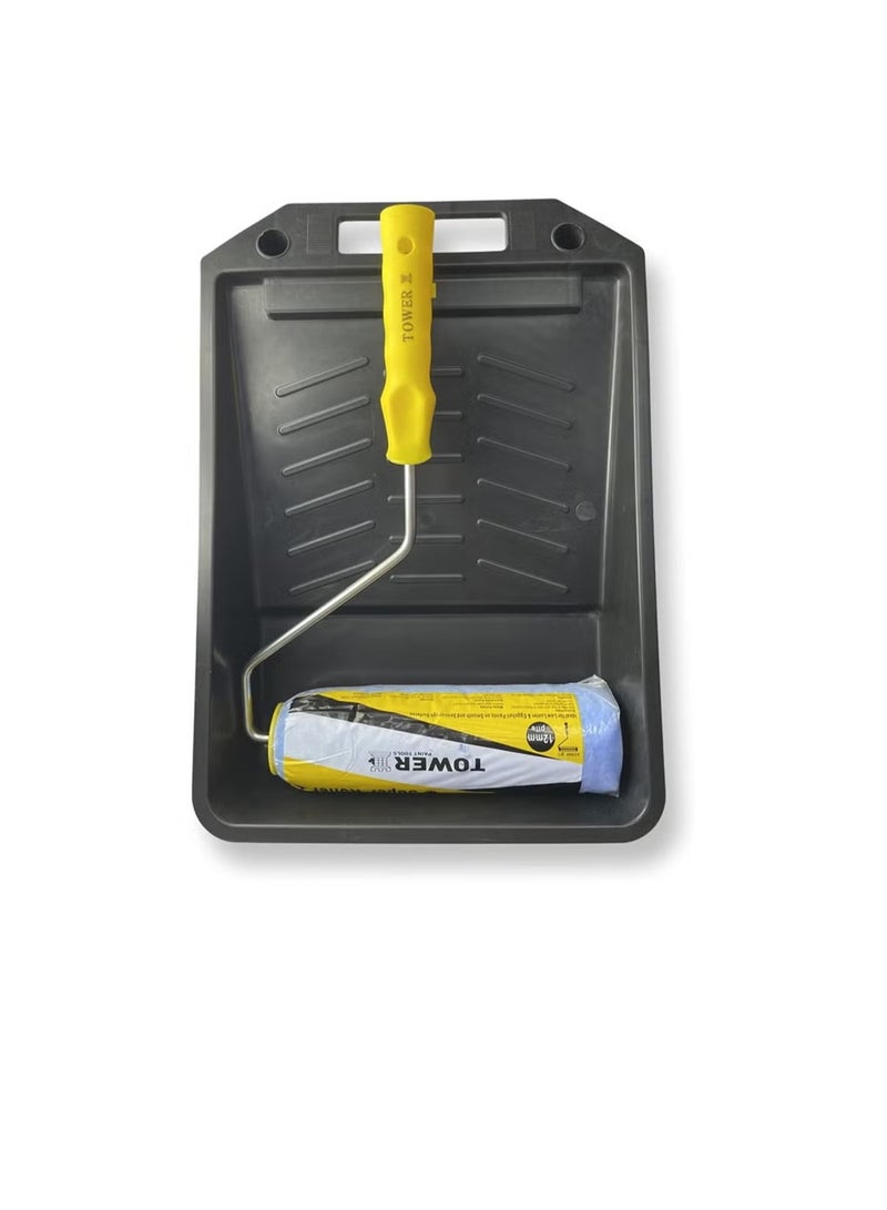 Tower أسطوانة طلاء 9 بوصة مع صينية طلاء لطلاء الجدران DIY، مستلزمات طلاء المنزل لطلاء الجدران والأسقف والحرف اليدوية / لإصلاح المنزل الغرفة للحصول على نتائج طلاء احترافية. - Image 2