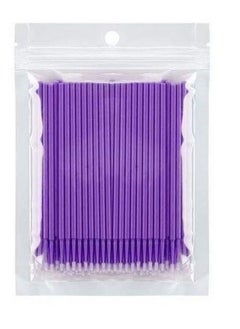 BBC 100 pcs Micro Brushes, Microswabs for Eyelash Extensions, Microbrush Applicators Brush, Lash Mascara Wand Cotton Swabs Qtips for Eye Dental Lashes Eyebrow and Personal Care (PURPLE) 