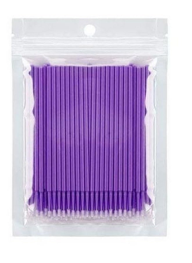 BBC 100 pcs Micro Brushes, Microswabs for Eyelash Extensions, Microbrush Applicators Brush, Lash Mascara Wand Cotton Swabs Qtips for Eye Dental Lashes Eyebrow and Personal Care (PURPLE) 