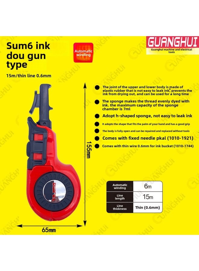 TAJIMA TAJIMA Ink Bucket Automatic Take-up Scriber 15 20 30 Meters Woodworking Hand Crank Ink Bucket Scriber Wholesale-Model:Line Length 15 Meters Since The Collection Of 6 Meters PS-SUM6GN  - Image 1