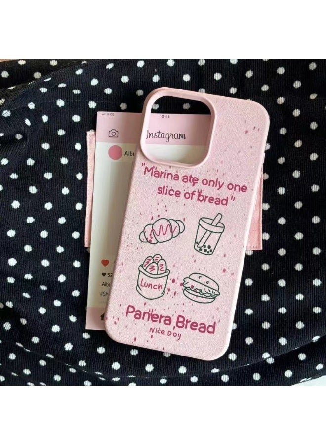 NIBEMINENT Bread Burger Protective TPU Case Cover For iPhone 16 Pro, Powder - Image 1