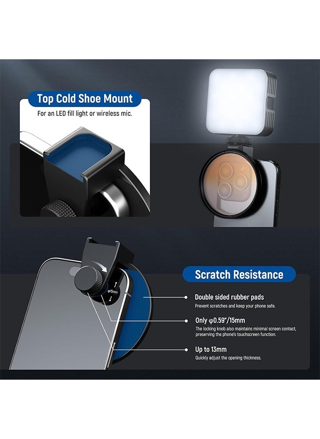 Neewer - NEEWER Clip On 67mm Phone ND Filter Kit, Upgraded Lens Clip Cold Shoe Mount/Locking Knob, CPL/ND32/6 Point Star/4 Graduated Color Filter Compatible with iPhone 16 15 Pro Max Plus 14 13 Samsung S23 S24 - Image 1