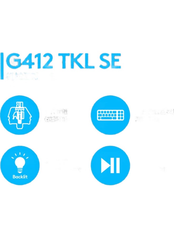G لوغيتك G412TKL لوحة مفاتيح سلكية مع تأثيرات إضاءة خلفية، للألعاب الإلكترونية لـ PUBG و LOL، تصميم محمول مدمج مع مفاتيح ميكانيكية (تشبه المفاتيح البنية)، بدون لوحة أرقام، 87 مفتاح - Image 2