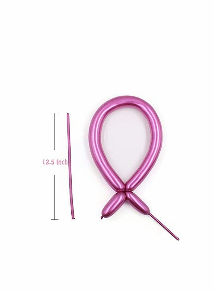 KASTWAVE Shiny Chrome Latex Twisting Balloons for Balloon Animals, 100PCS Long Twisting Balloons Kit, Metallic 260 Latex Balloons, Chrome Balloons Mixed Color for Birthday Wedding Festival (Ballon with Pump) - Image 4