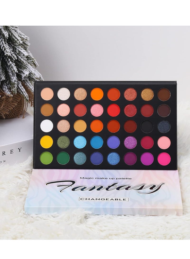 Prism Makeup Highly Pigmented Eye Makeup Palette, Matte Shimmer Metallic Eyeshadow Pallet Long Lasting Blendable Natural Colors Make Up Eye Shadows Cosmetics Gift Kit - Image 1