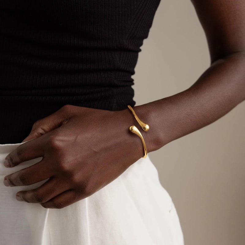 Robaice Gold Bracelets for Women Trendyï¼Œ14K Gold Plated Bangle Cuff Bracelet Chunky Twist Bracelet Non Tarnish Hypoallergenic Jewelry Gift for Women - Image 4