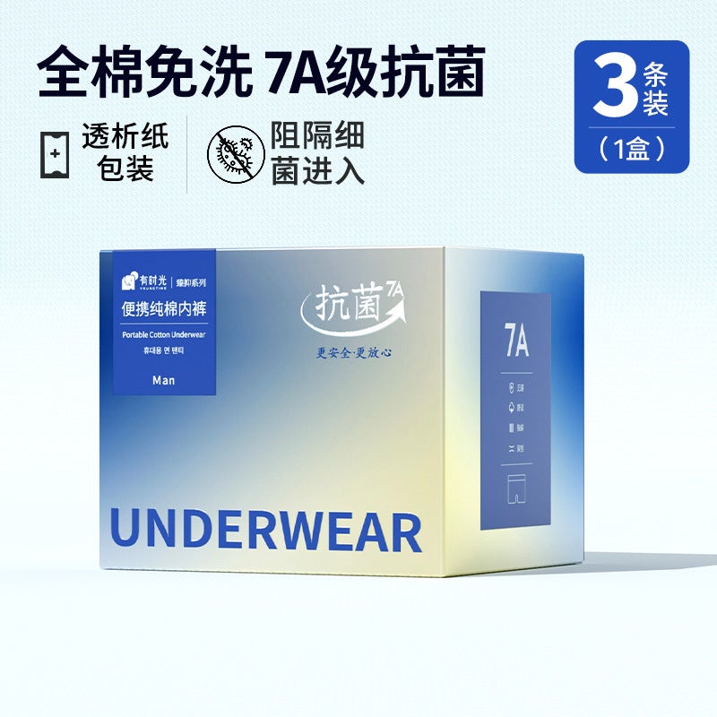 3 Pack Disposable Underwear Men Business Trip Hotel Sterile Travel Cotton Size 3XL for Outdoor Use - Image 1