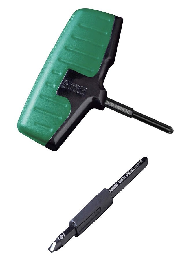 إنجينير مفك براغي لإزالة البراغي من طراز Engineer Nejisaurus Bazooka DBZ-60G، متوافق مع البراغي المسطحة والصفائحية، للبراغي المكسورة (رقم 2)، أخضر - Image 1