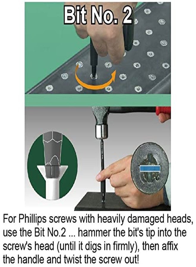 إنجينير مفك براغي لإزالة البراغي من طراز Engineer Nejisaurus Bazooka DBZ-60G، متوافق مع البراغي المسطحة والصفائحية، للبراغي المكسورة (رقم 2)، أخضر - Image 5