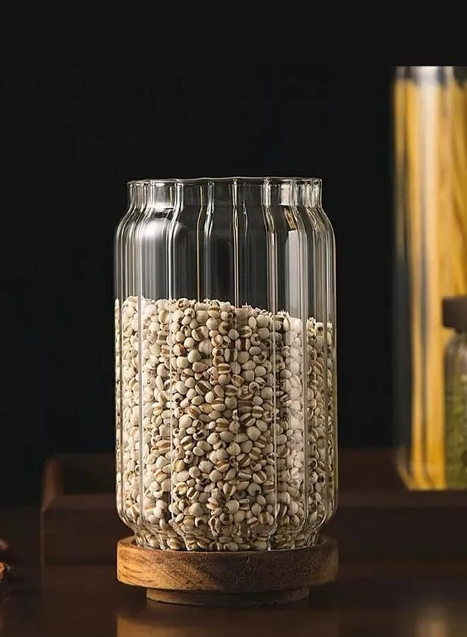Pack of 2 Borosilicate Glass Storage Jar Set Elegant And Classy Design Transparent 700ml - Image 4