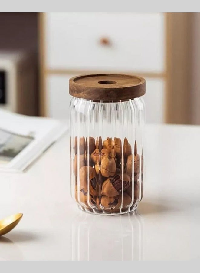 Pack of 2 Borosilicate Glass Storage Jar Set Elegant And Classy Design Transparent 700ml - Image 5