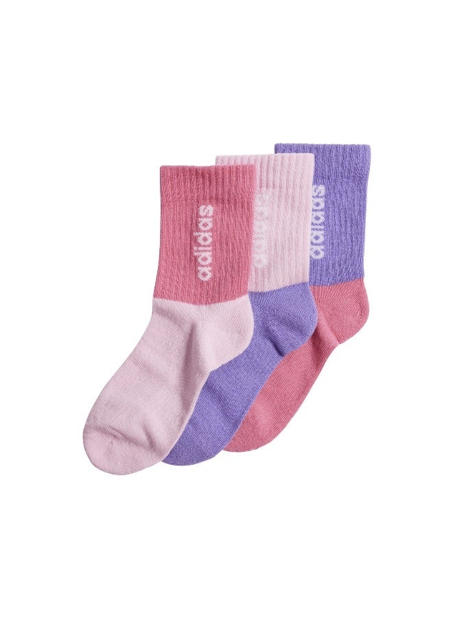 adidas Originals linear kids 3pp unisex crew socks - Image 1