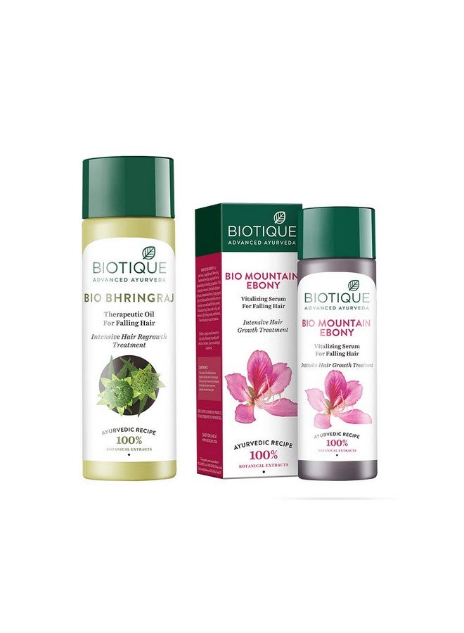 Biotique Bio Bhringraj Fresh Growth Therapeutic Oil, 200Ml And Bio Mountain Ebony Vitalizing Serum For Falling Hair Intensive Hair Growth Treatment, 120Ml (Pack Of 2) - Image 4