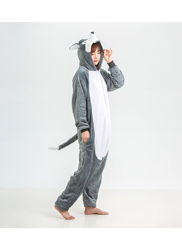 KUYING Autumn And Winter Flannel Cartoon Jumpsuit Pajamas  - Image 2