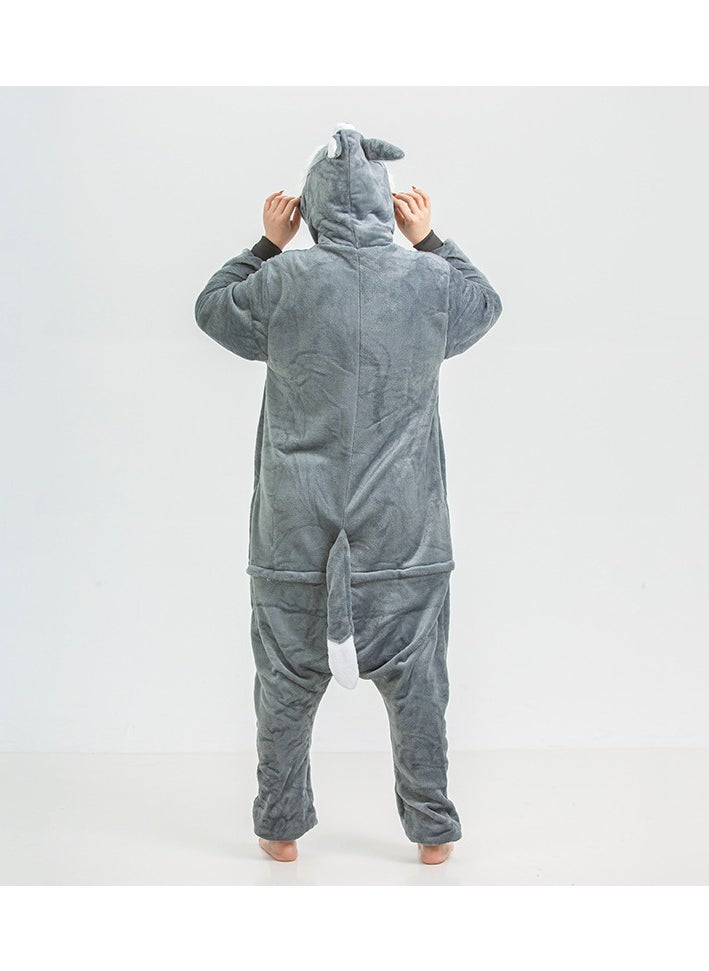 KUYING Autumn And Winter Flannel Cartoon Jumpsuit Pajamas  - Image 4