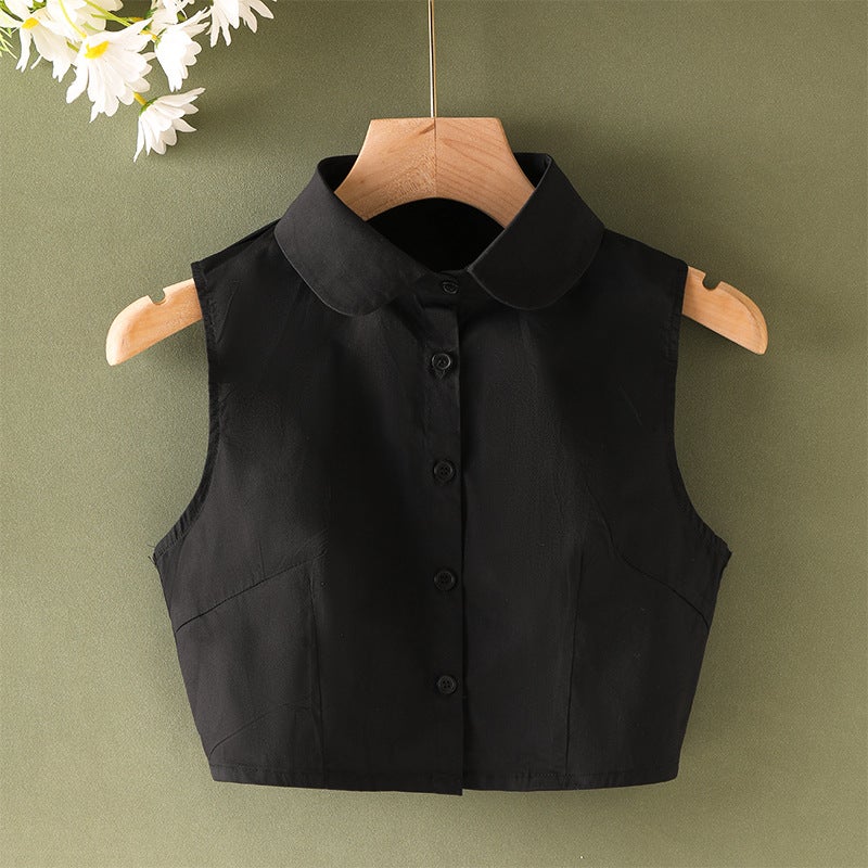 Fake Collar Womens Korean Style Vertical Collar All-match Princess Collar White Fake Collar Autumn and Winter Sweater Sweater Decorative Shirt Collar black round neck