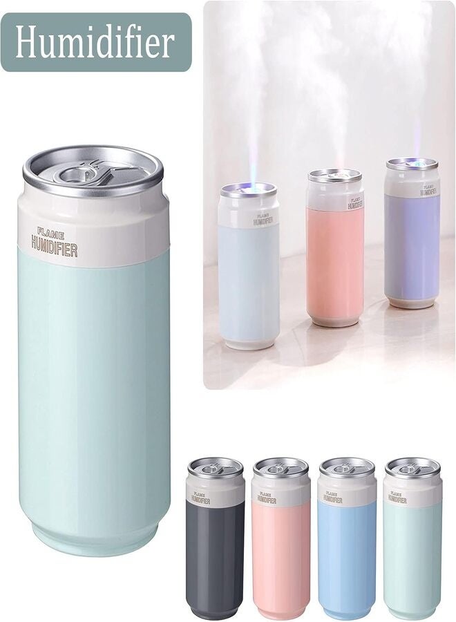 Portable USB Air Humidifier with Flame Lamp, Mini Personal Humidifier for Office, Travel, Car, Bedroom with Quiet Operation, Auto Shut-Off, 260ml, Pink  - Image 2