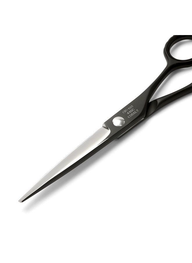 Kobaruto Very Sharp Kobaruto Rebel - 440c Silver Black Cobalt 6" Hairdressing Shears for Stylists and Barbers - Image 4