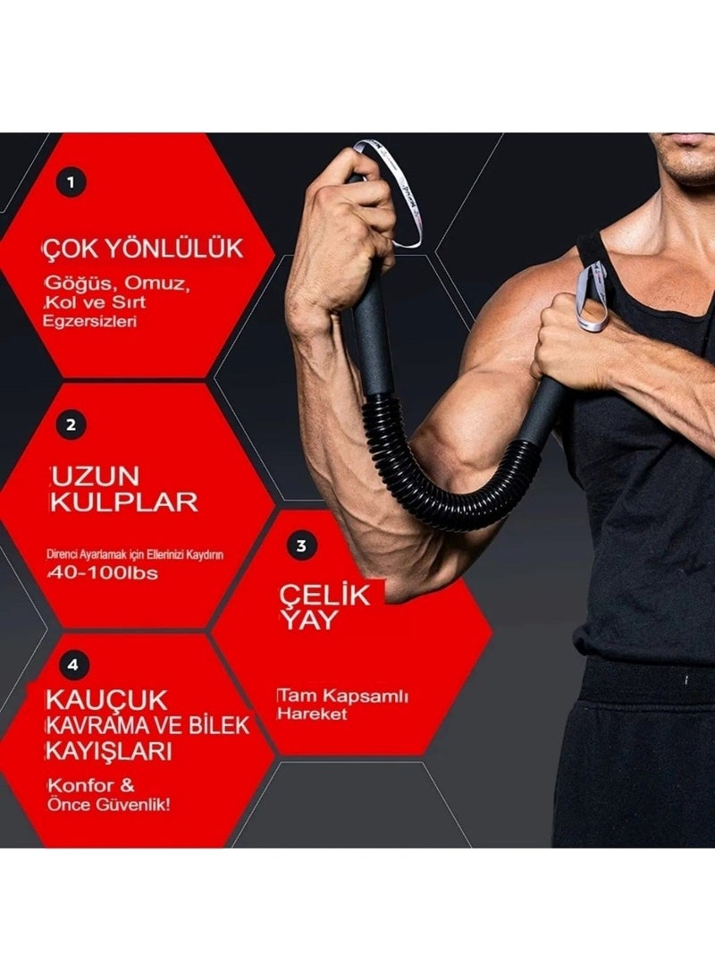 CK Spor جهاز تمرين لتطوير عضلات الصدر والذراع والرسغ والكتف بنابض غريب الأطوار  - Image 3