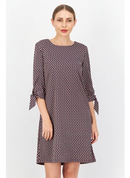 Zero Women Allover Print Mini Dress, Black Combo  - Image 1