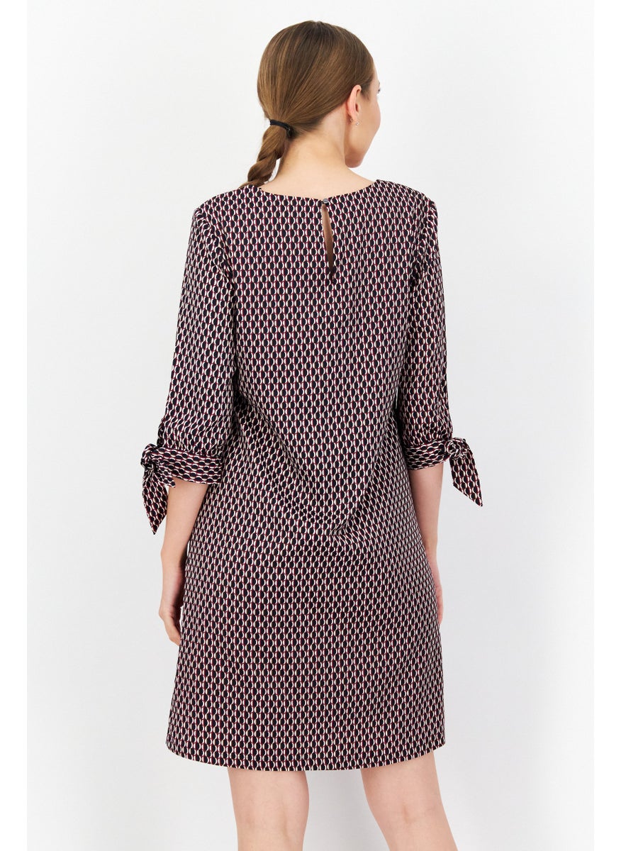 Zero - Women Allover Print Mini Dress, Black Combo - Image 1
