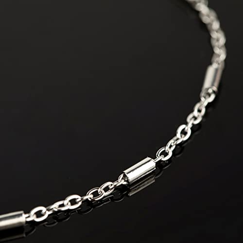 UMAOKANG 33 Feet 316 Stainless Steel Chain for Jewelry Making, Silver Tube Bar Curb Link Chain Bulk with Jump Rings Lobster Clasps for Necklace Bracelet Making DIY Accessories - Image 5