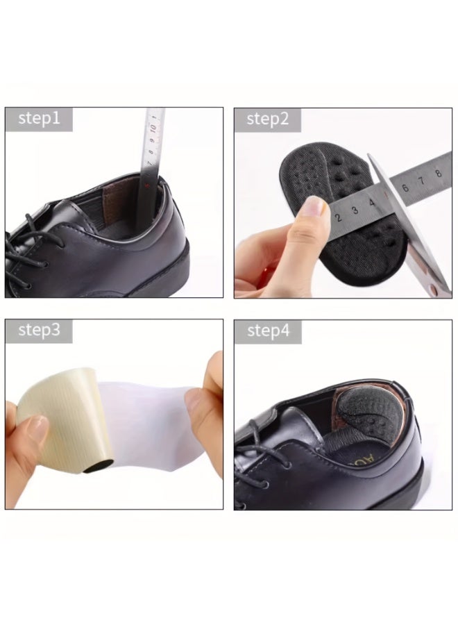 4pairs Self-Adhesive Heel Grips, Shoe Size Reducer Pads, Anti-Slip and Anti-Fray Insoles for Shoes, Unisex with Grip Texture Surface, Thickened Shock Absorption Cushioning, Blister Prevention Inserts - Image 4