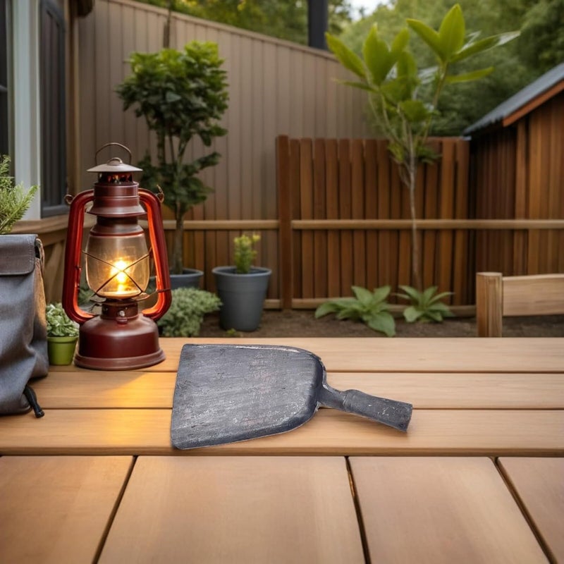 Veemoon Steel Fireplace Ash Shovel, BBQ Charcoal Shovel Small Compact Coal Scoop Cleaning Flat Scooping Spade for Kitchen Sand Stove Garden Supplies Outdoor Indoor (4.3 * 7.8“) - Image 5