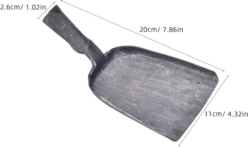 Veemoon Steel Fireplace Ash Shovel, BBQ Charcoal Shovel Small Compact Coal Scoop Cleaning Flat Scooping Spade for Kitchen Sand Stove Garden Supplies Outdoor Indoor (4.3 * 7.8“) - Image 1