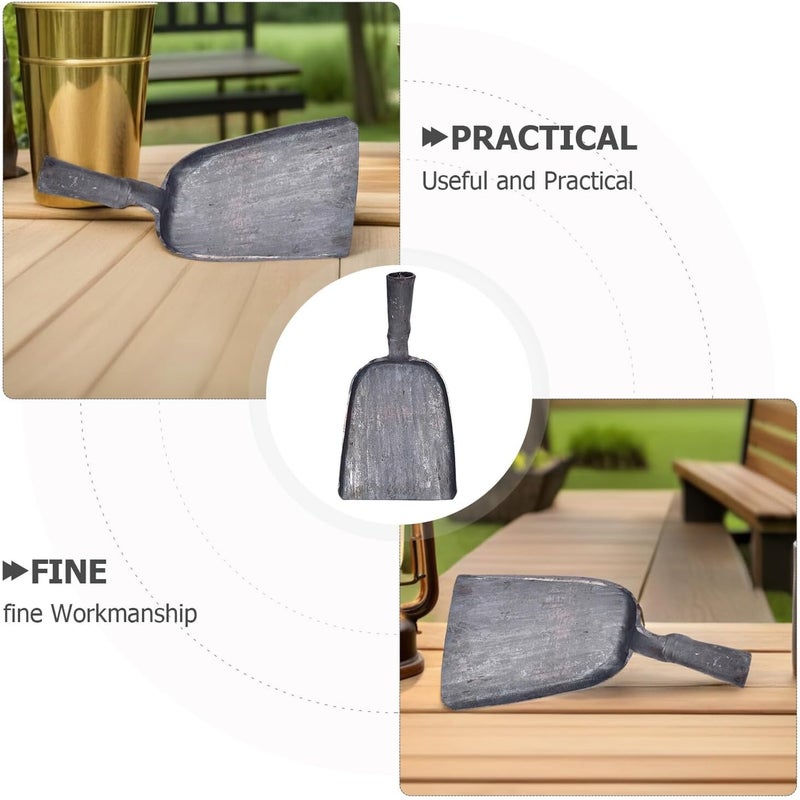 Veemoon Steel Fireplace Ash Shovel, BBQ Charcoal Shovel Small Compact Coal Scoop Cleaning Flat Scooping Spade for Kitchen Sand Stove Garden Supplies Outdoor Indoor (4.3 * 7.8“) - Image 2