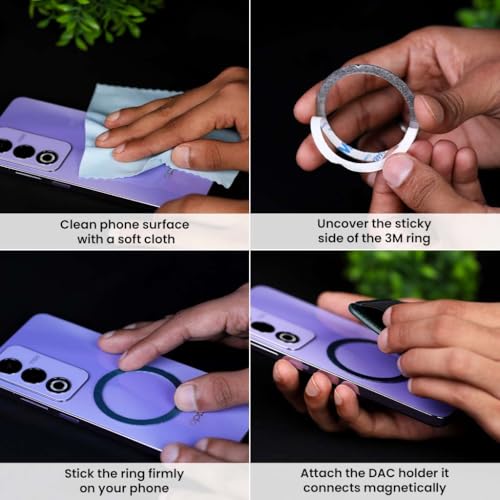 AUDIOCULAR Magnetic DAC Dongle Holster MagSafe Holder for iPhone 16/15/14 & Android | Fits Blon V1, Luna, Paw S1, Shanling UA1/UA5, Onix XI1 Portable DAC | Elastic Bands, Microfiber Lining, 3M Ring - Image 5