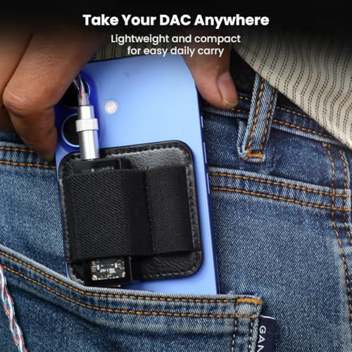 AUDIOCULAR Magnetic DAC Dongle Holster MagSafe Holder for iPhone 16/15/14 & Android | Fits Blon V1, Luna, Paw S1, Shanling UA1/UA5, Onix XI1 Portable DAC | Elastic Bands, Microfiber Lining, 3M Ring - Image 3