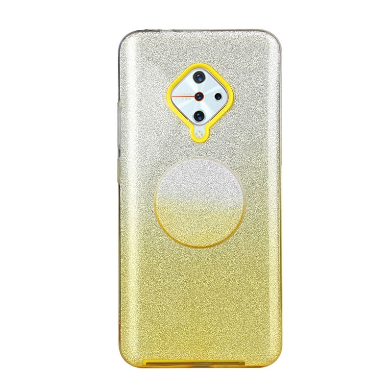 Generic (Unbranded) غطاء هاتف VIVO Y91/Y93/Y95 مع ثقب/V17/S1 Pro/Y95 لون متدرج مع مسحوق لامع وحقيبة هوائية باللون الأصفر - Image 1