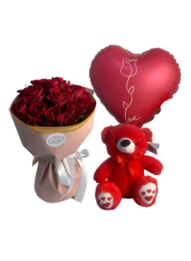 wardi 15 Red Roses Combo 2 