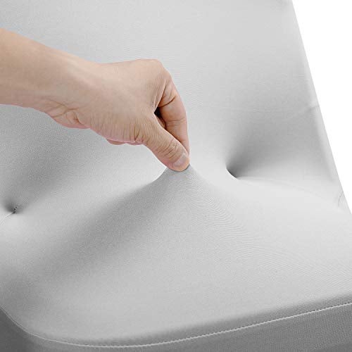 Peomeise Stretch Spandex Folding Chair Cover for Wedding Party Dining Banquet Event (Silver,6pcs) - Image 2