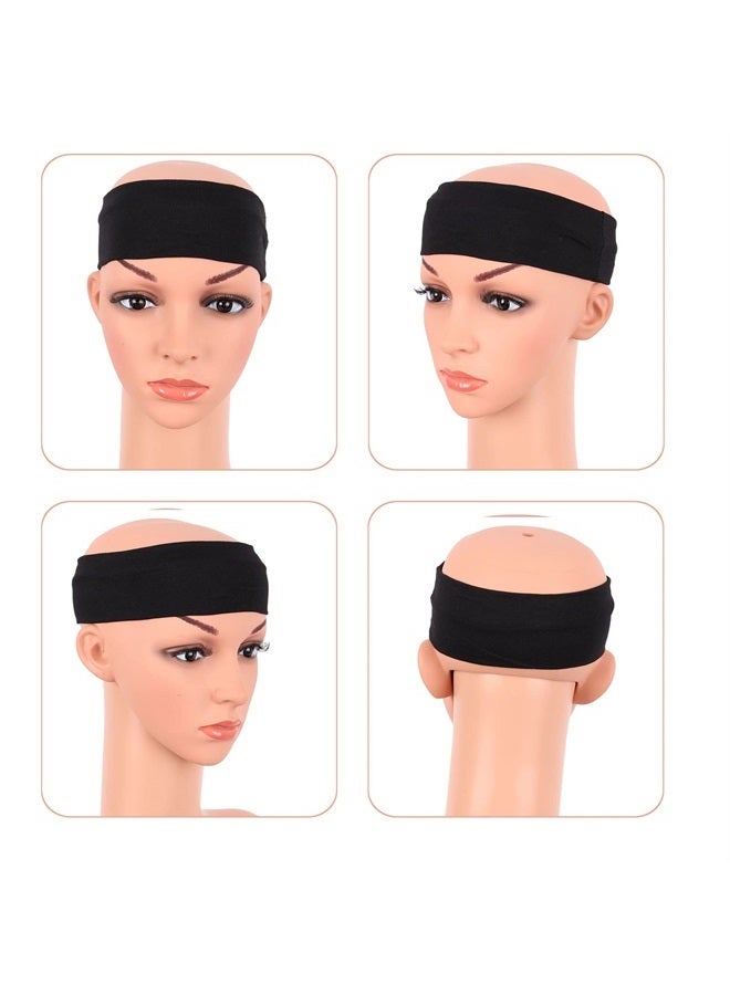 MapofBeauty 3 Pack Yoga Headbands Stretchy Cotton Head Band Hairwarp Sports Running Exercise Gym (Black/Dark Grey/Grey)  - Image 4