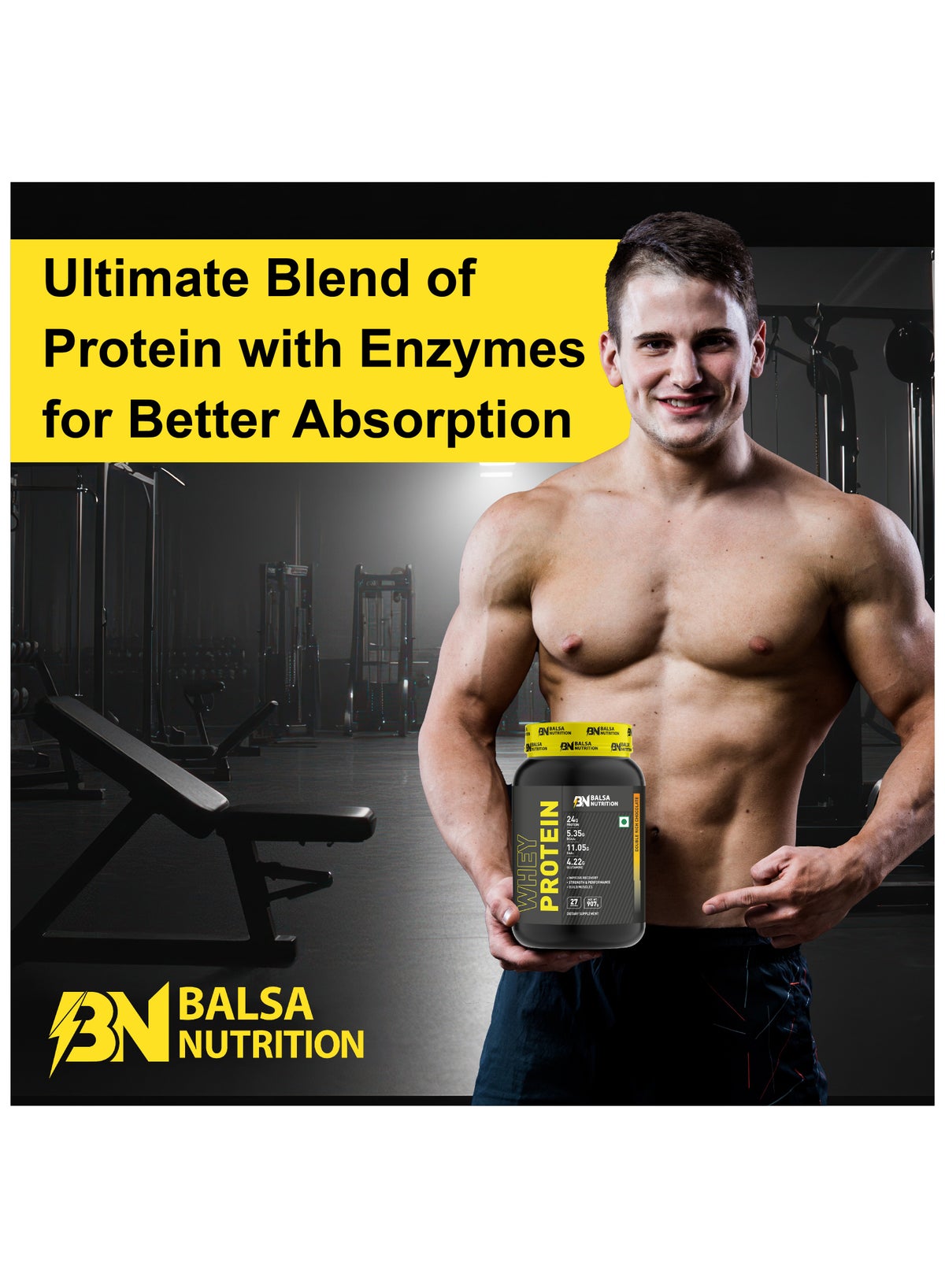 Whey Protein Powder- 907G, 33G Per Serving (Double Rich Chocolate)
