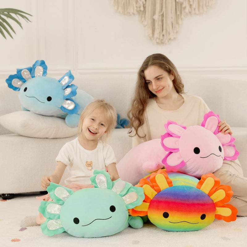 BENINY Large Blue Axolotl Plush Toy, 39" Giant Axolotl Stuffed Animal Plush, Big Toys Gift for Girls Kids, Long Squishy Pillow for Holiday Birthday Christmas - Image 3