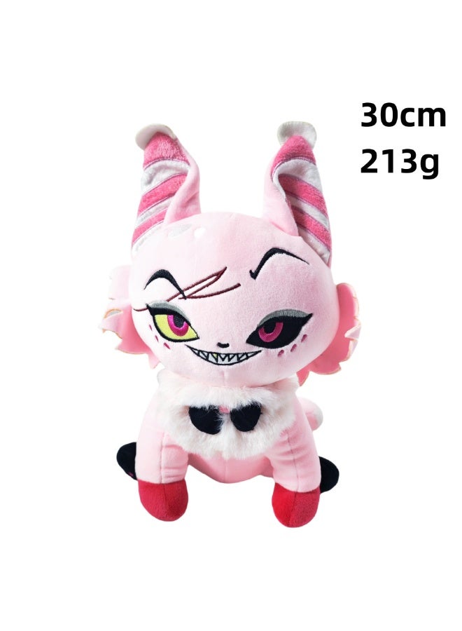 Hazbin Hotel Husk Cat Plush Toy - 31cm Soft Stuffed Animal Doll, Cute Anime Character Pillow, Perfect Gift for Fans & Kids